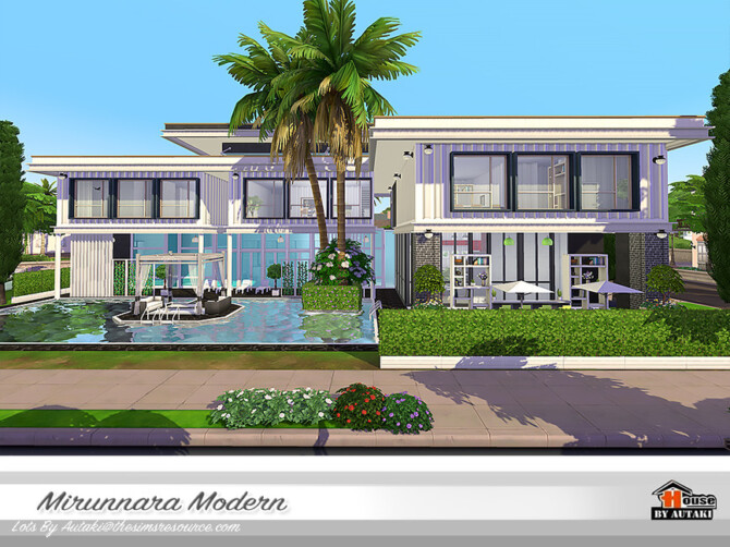 Sims 4 Mirunnara Modern House by autaki at TSR