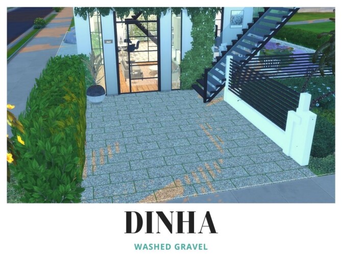 Sims 4 Washed Gravel: Matching Floor & Foundation at Dinha Gamer