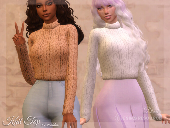 Sims 4 Knit Top by Dissia at TSR