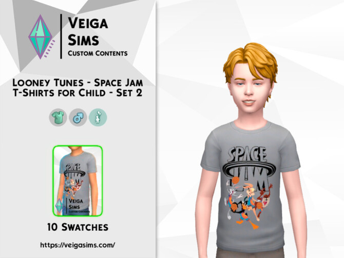 Sims 4 Space Jam T Shirts for Child   Set 2 by David Mtv at TSR