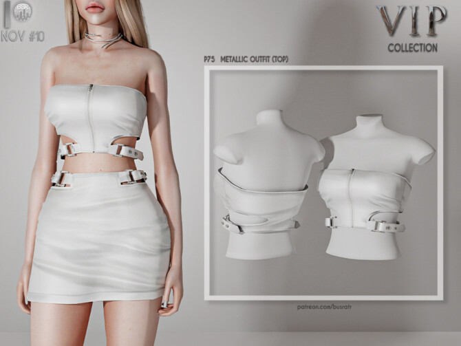 Sims 4 METALLIC OUTFIT (TOP) P75 by busra tr at TSR