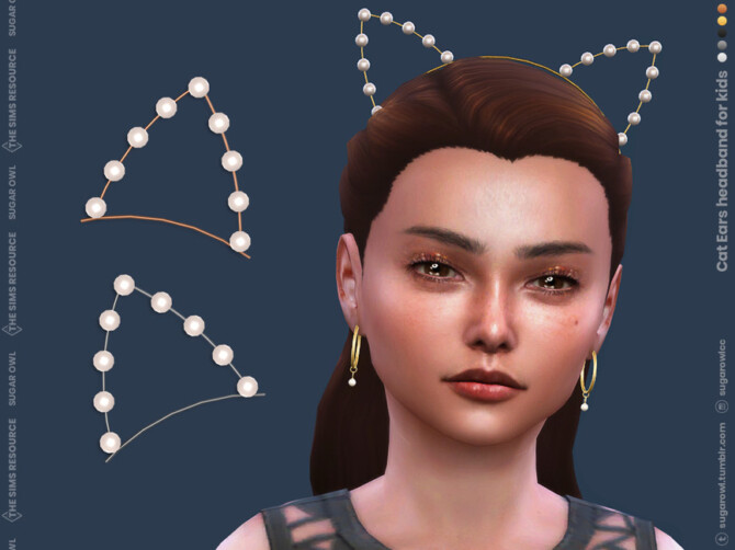 Sims 4 Cat Ears headband for kids by sugar owl at TSR