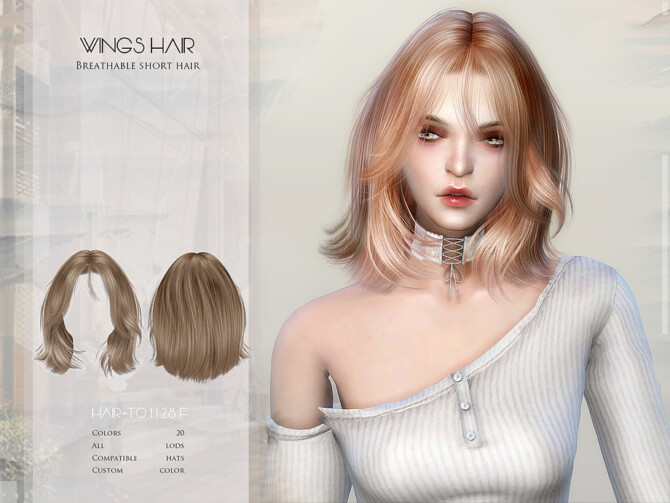 Sims 4 Breathable short hair by wingssims at TSR