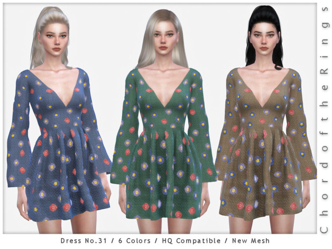 Sims 4 Dress No.31 by ChordoftheRings at TSR
