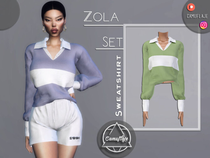 Sims 4 Zola Set   Sweatshirt by Camuflaje at TSR
