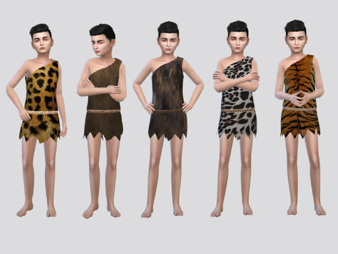 Sims 4 Halloween Costume Primitive Boys by McLayneSims at TSR