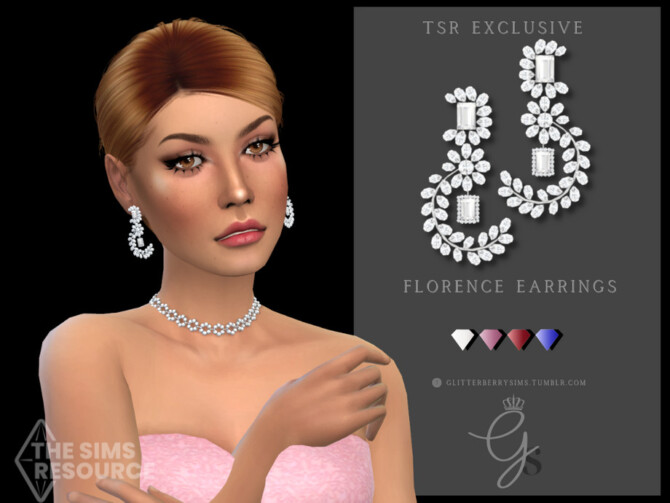 Sims 4 Florence Earrings by Glitterberryfly at TSR