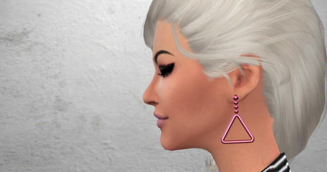 Sims 4 Deltas earings metal version (BORUTO) by Amakesh at Mod The Sims 4
