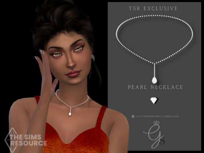 Sims 4 Pearl Necklace by Glitterberryfly at TSR