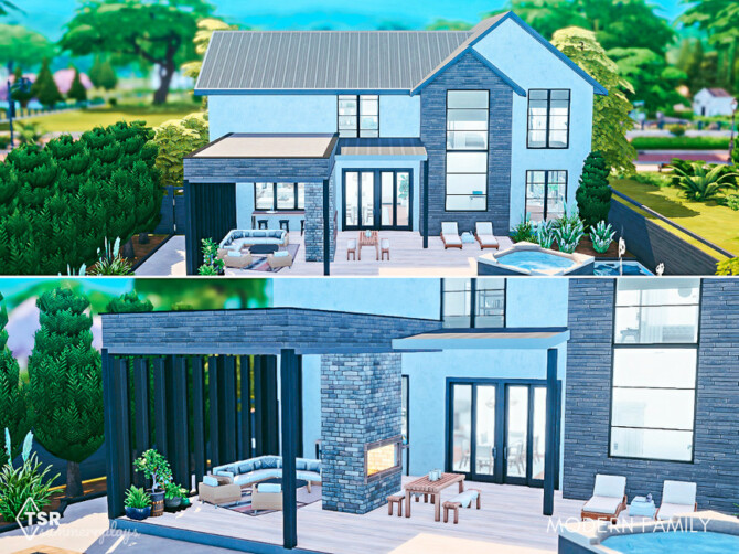 Sims 4 Modern Family Home  by Summerr Plays at TSR