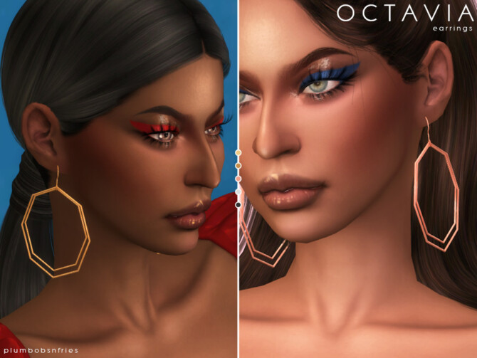 Sims 4 OCTAVIA earrings by Plumbobs n Fries at TSR