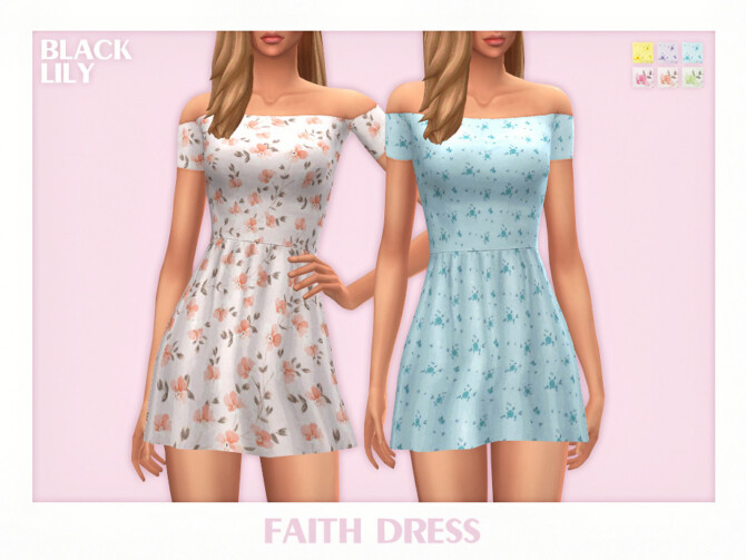 Sims 4 Faith Dress by Black Lily at TSR