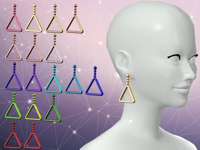 Sims 4 Deltas earings metal version (BORUTO) by Amakesh at Mod The Sims 4