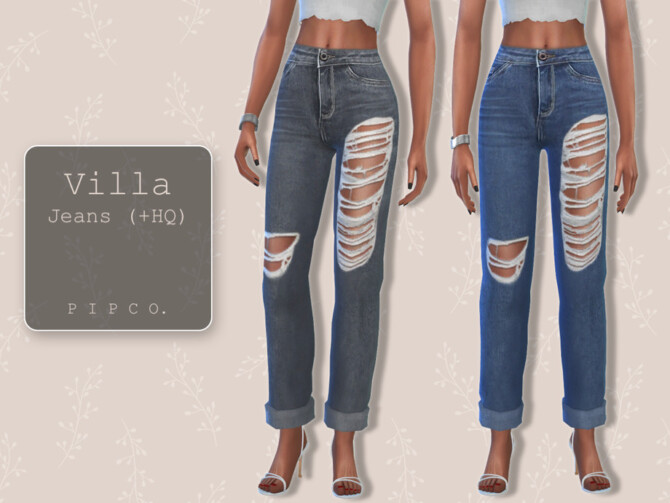Sims 4 Villa Jeans (Rolled)  by Pipco at TSR