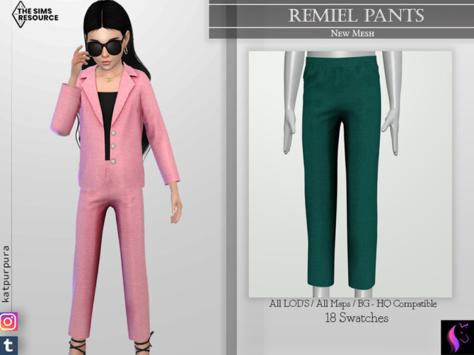 Sims 4 Remiel Pants by KaTPurpura at TSR