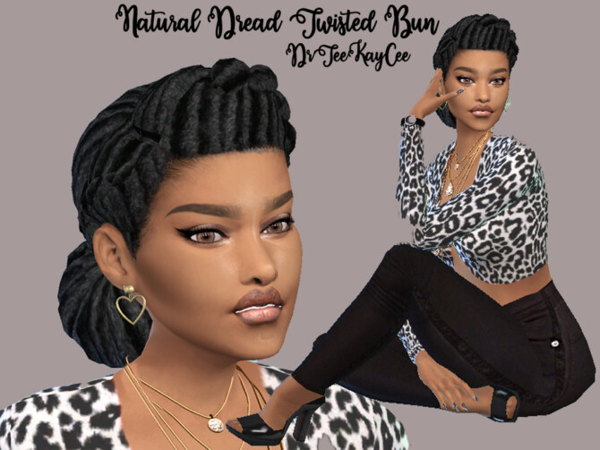 Sims 4 Natural Dread Twist Bun by drteekaycee at TSR