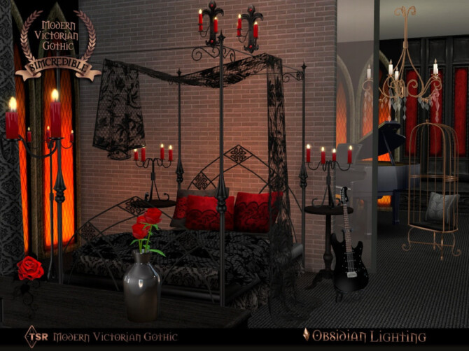 Sims 4 Modern Victorian Gothic   Obsidian Lighting by SIMcredible! at TSR