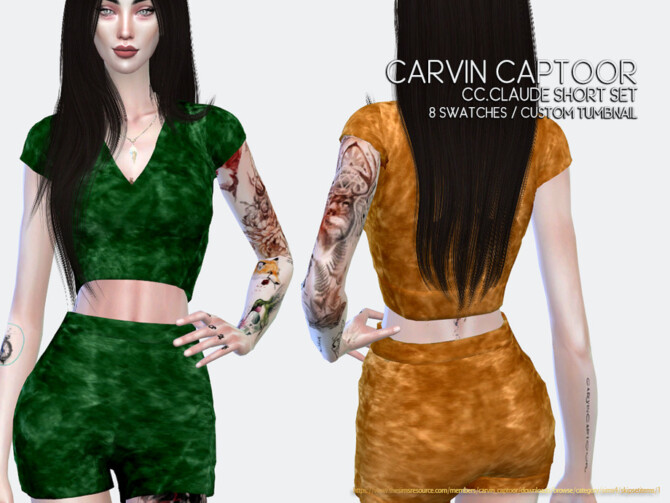Sims 4 Claude Short Set by carvin captoor at TSR