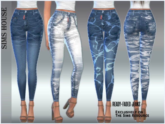 Sims 4 Ready faded jeans by Sims House at TSR