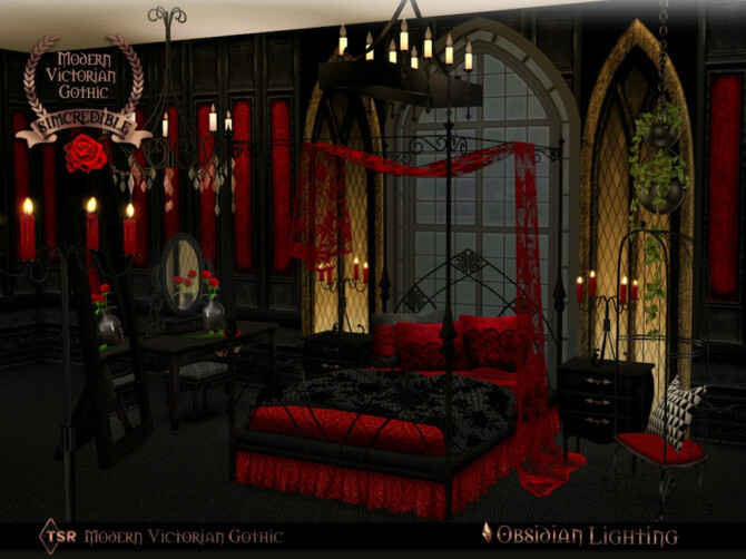 Sims 4 Modern Victorian Gothic   Obsidian Lighting by SIMcredible! at TSR