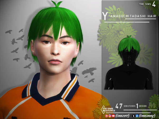 Sims 4 Hair Yamaguchi Tadashi by Mazero5 at TSR