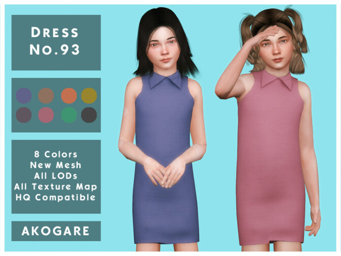 Sims 4 Dress No.93 by Akogare at TSR