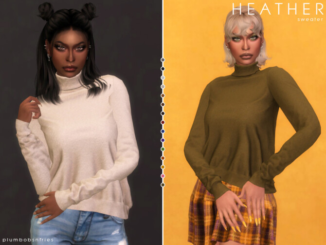 Sims 4 HEATHER sweater by Plumbobs n Fries at TSR