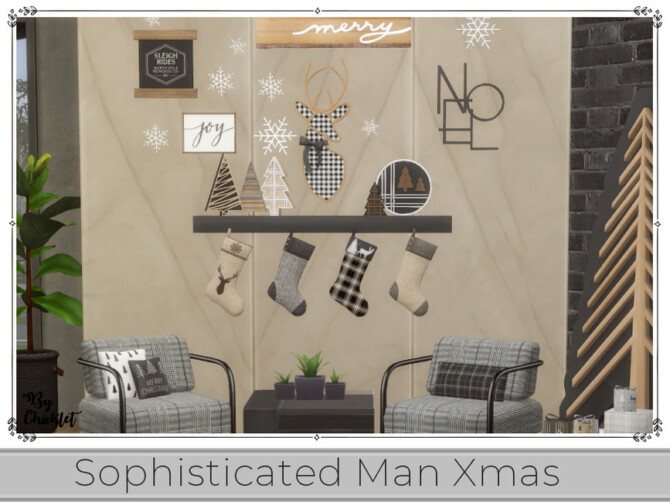 Sims 4 Sophisticated Man Xmas Sitting Room by Chicklet at TSR