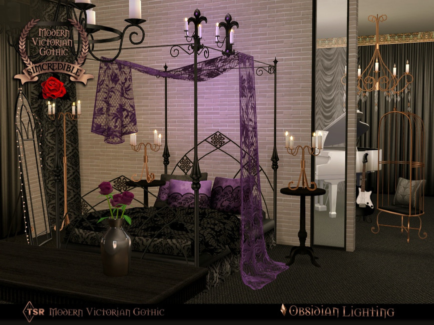 Modern Victorian Gothic Obsidian Lighting By Simcredible At Tsr Sims 4 Updates