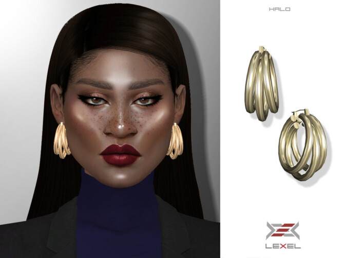 Sims 4 Halo earrings by LEXEL s at TSR