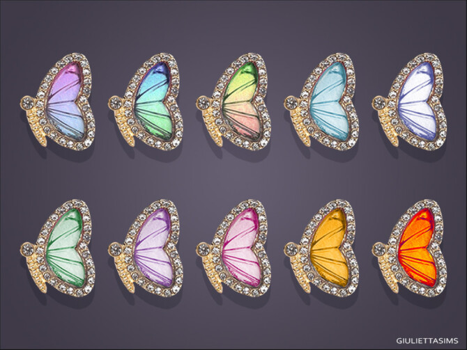 Sims 4 Ombre Wings Butterfly Earrings For Toddlers by feyona at TSR