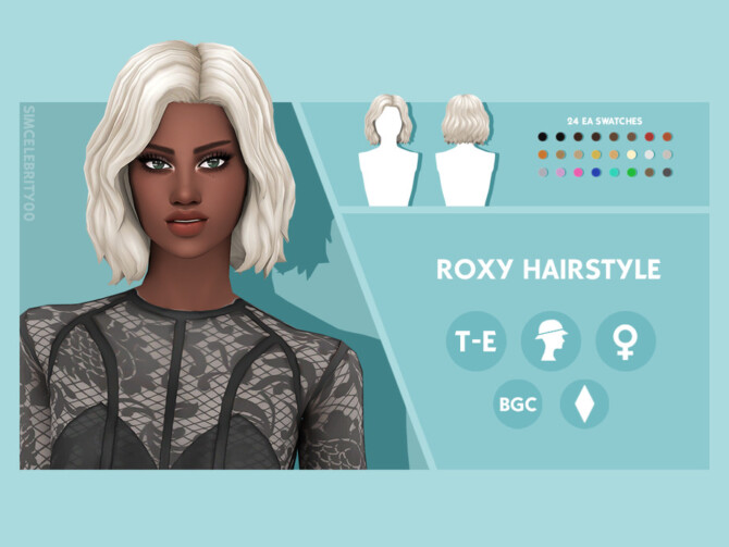 Sims 4 Roxy Hairstyle by simcelebrity00 at TSR