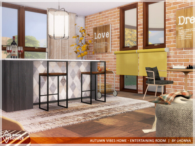 Sims 4 Autumn Vibes Home   Entertaining Room by Lhonna at TSR