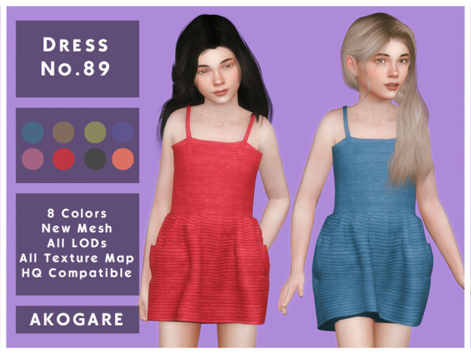 Sims 4 Dress No.89 by Akogare at TSR