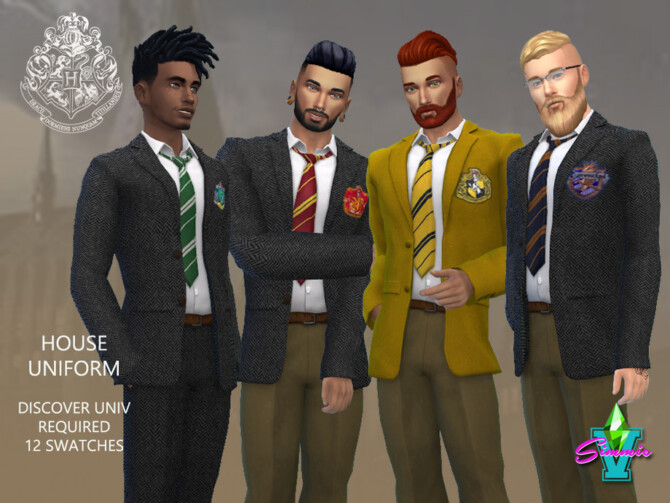 Sims 4 Hogwarts Uniform Outfit by SimmieV at TSR