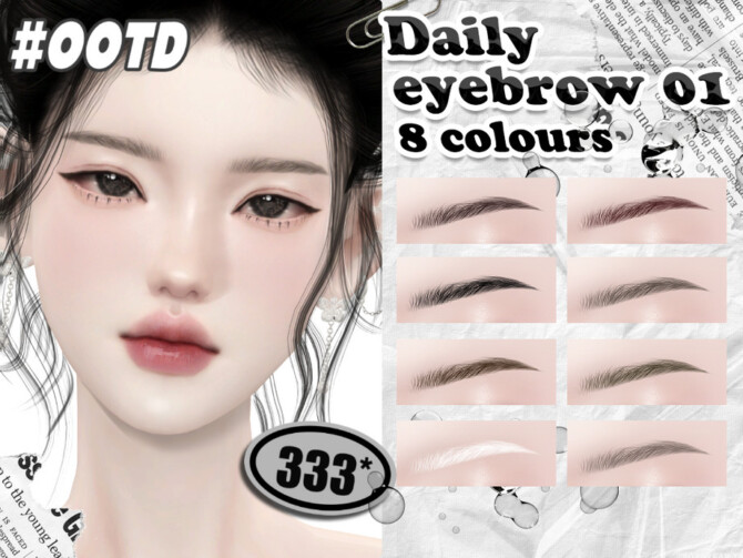 Sims 4 Daily eyebrow 01 by asan333 at TSR
