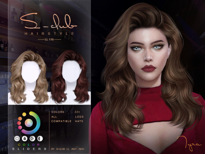 Sims 4 Wavy hair (Tyra) by S Club at TSR
