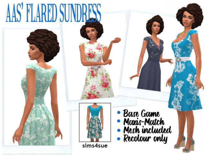 Sims 4 AAS’ FLARED SUNDRESS at Sims4Sue