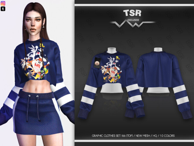 Sims 4 GRAPHIC CLOTHES SET 166 (TOP) BD573 by busra tr at TSR