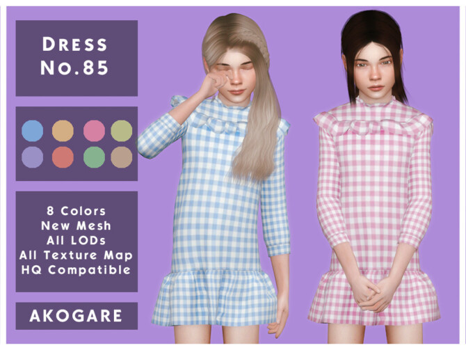 Sims 4 Dress No.85 by Akogare at TSR