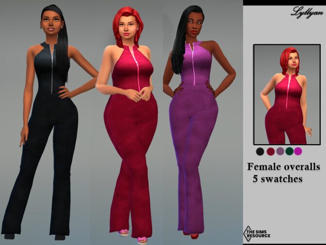 Sims 4 Female overalls Cassandra by LYLLYAN at TSR