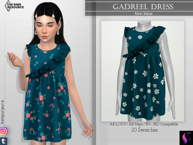 Sims 4 Gadreel Dress by KaTPurpura at TSR