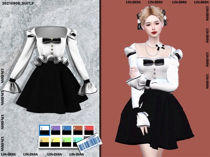 Sims 4 LOVE LETTER SUIT by LIN DIAN at TSR