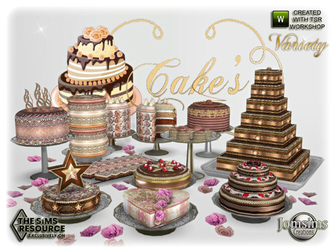 Sims 4 Cakes Variety by jomsims at TSR