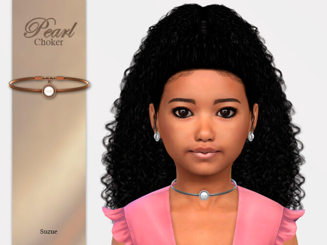 Sims 4 Pearl Choker Child by Suzue at TSR