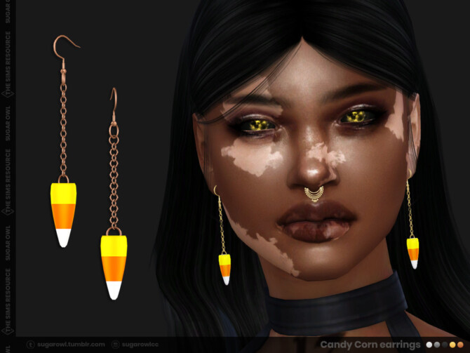 Sims 4 Candy Corn earrings by sugar owl at TSR