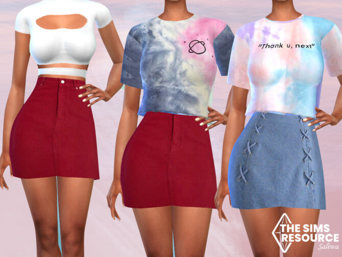 Sims 4 Colorful Denim Skirts by Saliwa at TSR
