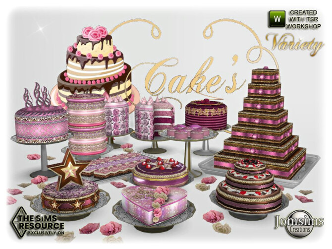 Sims 4 Cakes Variety by jomsims at TSR