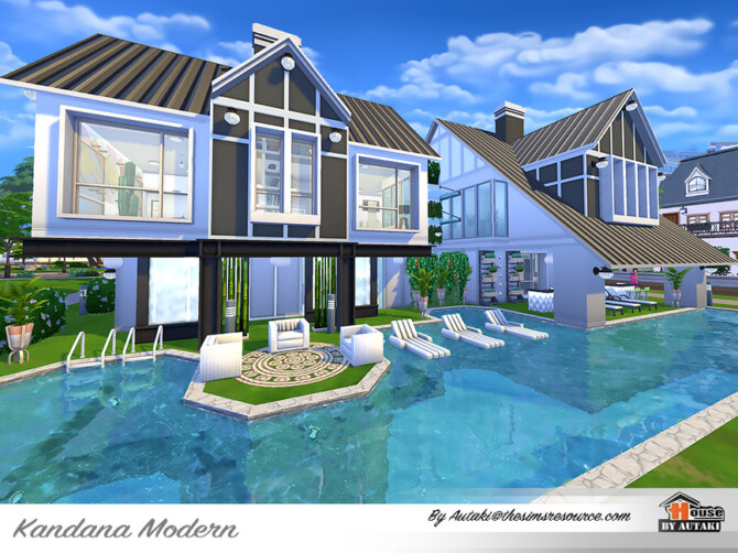 Sims 4 Kandana Modern House by autaki at TSR