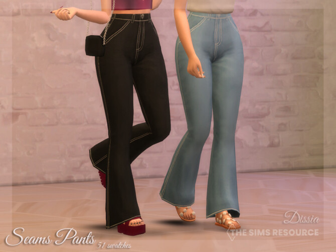 Sims 4 Seams Pants by Dissia at TSR